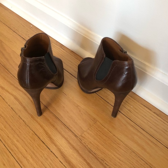 Nine West brown leather open toe bootie - 7 - Picture 2 of 6